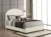 Kristina Upholstered Bed by Acme in Cream Leatherette