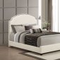 Kristina Upholstered Bed by Acme in Cream Leatherette