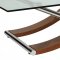 Robin Coffee Table in Walnut w/Clear Glass Top by Whiteline