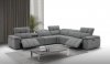 Beaumont Sectional Sofa in Dark Gray Leather by J&M