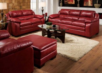 50595 Jeremy Sofa in Cardinal Red Bonded Leather Match by Acme [AMS-50595 Jeremy]