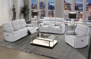 U8571 Power Motion Sofa in Light Gray Fabric by Global w/Options [GFS-U8571 Light Gray]