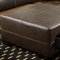 Brown Fabric Sofa & Loveseat Set w/Dark Bonded Leather Base