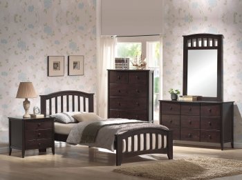 San Marino 4Pc Kids Bedroom Set 04985 in Dark Walnut w/Options [AMKB-04985 San Marino]