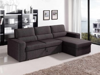 Brown Fabric Modern Convertible Sectional Sofa w/Storage [VGSS-1100]