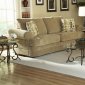 Camel Chenille Traditional Living Room Sofa w/Rolled Arms