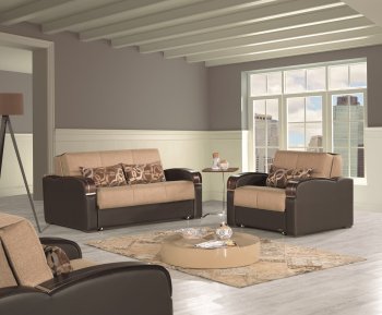 Sleep Plus Sofa Bed in Brown Fabric by Casamode w/Options [CMSB-Sleep-Plus-Brown]