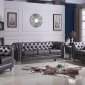 Bosco Sofa & Loveseat Set in Black Leatherette w/Options