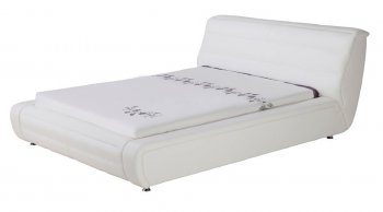 Zello Bed in White Leather Match by Whiteline Imports [WLB-Zello White]