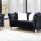 LCL-004 Sofa & Loveseat Set in Black Velvet