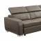 1822 Sectional Sofa in Grayish Brown Taupe Leather by ESF w/Bed