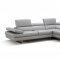 Aurora Sectional Sofa in Light Grey Premium Leather by J&M