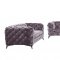 Delilah Sofa Set 3Pc in Light Grey Velour Fabric by VIG