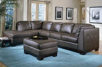 Brown or Black Bonded Leather Modern Sectional Sofa [HESS-9958BR]