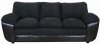 Black Fabric and Vinyl Modern Sofa & Loveseat Set w/Options