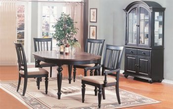 Antique Black Finish Traditional Formal Dining Room w/Options [PXDS-F2049]