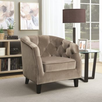 902710 Accent Chair in Putty Velvet Fabric by Coaster [CRCC-902710]