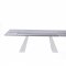 Vittorio Dining Table in White w/Glass Top by Whiteline Imports