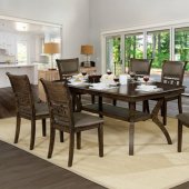 Holly 7Pc Dining Room Set CM3023T in Satin Walnut