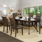 Holly 7Pc Dining Room Set CM3023T in Satin Walnut