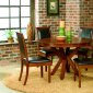 Walnut Finish Elegant Round Dining Room Table w/Optional Chairs