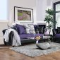 Kaelyn Sofa & Loveseat SM4050 in Purple & Black