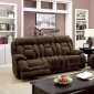 Grenville Power Reclining Sofa CM6010PM in Brown Fabric w/Option