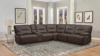 Josephine 5150 Power Motion Sectional Sofa - Chocolate by Manwah [SFMLSS-5150 Josephine Chocolate]