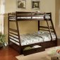 CM-BK588EX California III Twin/Full Bunk Bed in Dark Walnut