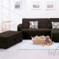 Chocolate Microfiber Modern Sectional Sofa w/Storage