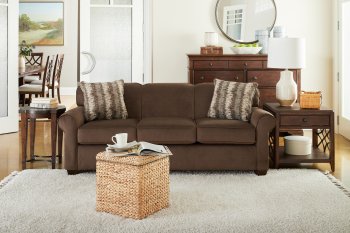 Mayhew Sofa in Brown Fabric by Klaussner w/Queen Sleeper [SFKRSB-Mayhew Brown]