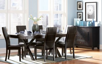 Sherman 5375-78 Dining Table by Homelegance in Espresso w/Option [HEDS-5375-78 Sherman]