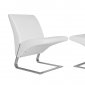 Fog Set of 2 Chairs in White Leatherette by Whiteline Imports