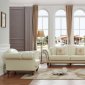 2601 Sofa in White Half Leather by ESF w/Options