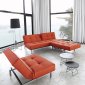 Splitback Sofa Bed in Orange w/Steel Legs by Innovation w/Option