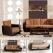 Brown Microfiber Elegant Living Room w/Sleeper Sofa And Storage