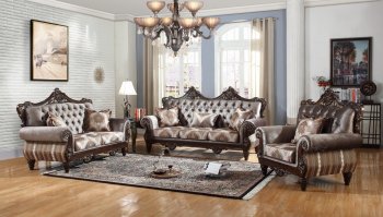 Elizabeth Sofa in Brown Fabric w/Options [ADS-Elizabeth]