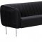 Willow Sofa 687 in Black Velvet Fabric by Meridian w/Options