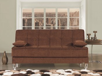 Smart Fit Sofa Bed in Brown Fabric by Casamode [CMSB-Smart-Fit-Brown]