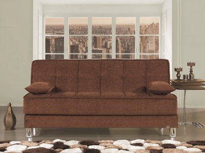 Smart Fit Sofa Bed in Brown Fabric by Casamode