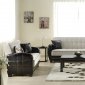 Modern Cream & Black Two-Tone Living Room w/Storage Sleeper Sofa