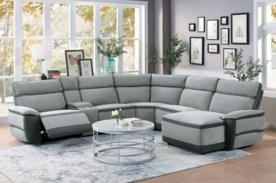 Hedera Power Motion Sectional Sofa 9828 in Lt Gray - Homelegance