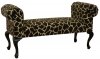 Giraffe Fabric Two-Tone Traditional Bench