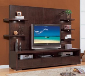 Wenge Finish Modern Wall Unit w/Shelves [CVTV-Ontario]