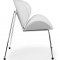 Set of 2 Black or White Color Contemporary Chairs w/Curved Seat