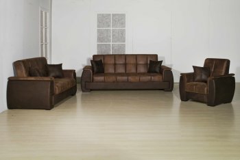 Brown Fabric Stylish Living Room w/Sleeper Sofa [MNSB-ATLAS]