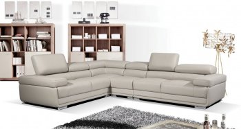 2119 Sectional Sofa in Light Gray Leather by ESF [EFSS-2119 Light Grey PVC]