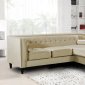 Taylor Sectional Sofa 643 in Beige Velvet Fabric by Meridian