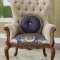 Cortina Accent Chair 50846 in Tan & Floral Periwinkle by Acme