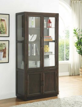 Alanus Curio Cabinet 90302 in Walnut by Acme [AMCR-90302-Alanus]